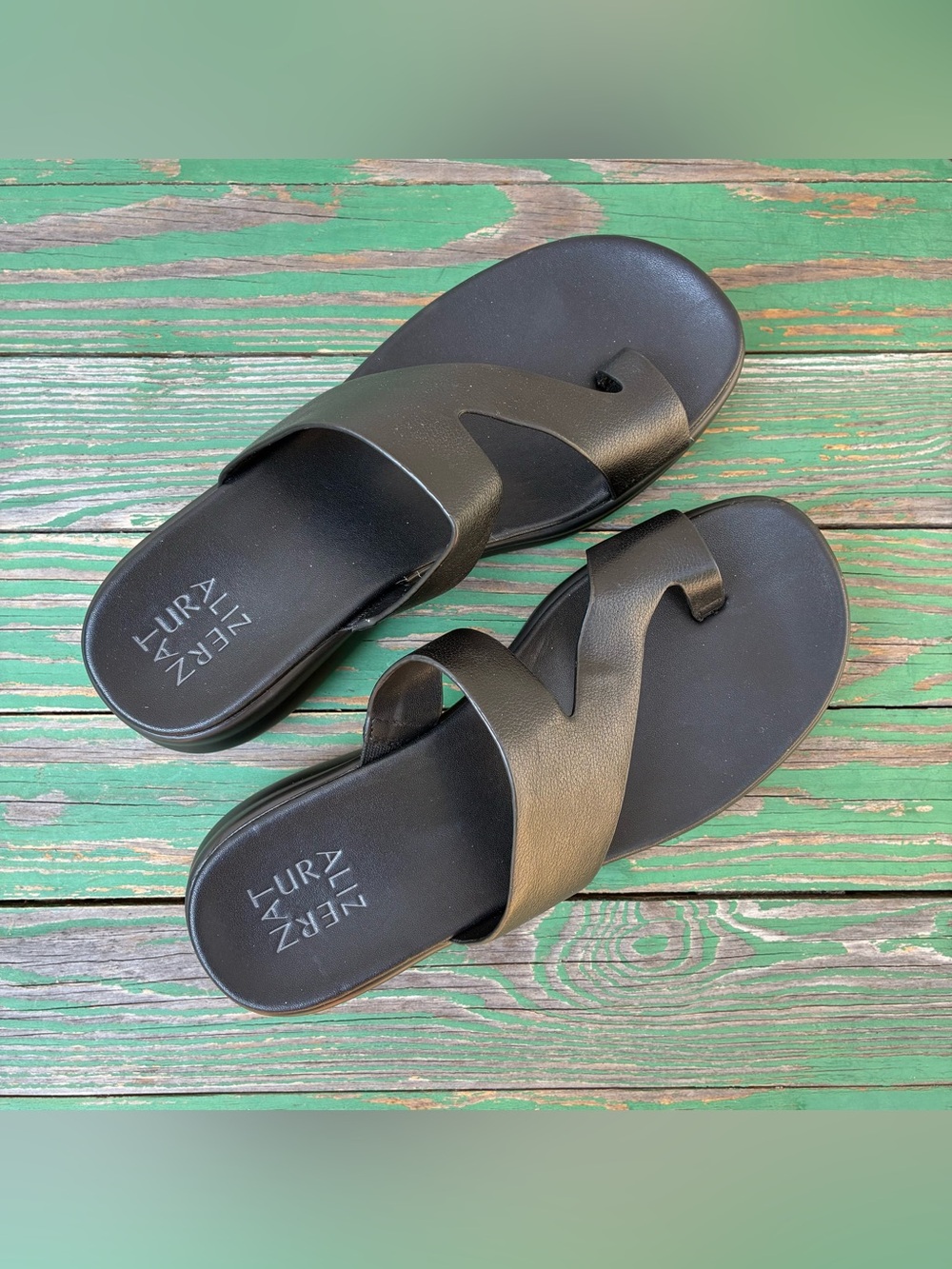 Naturalizer Cailan Platform Slide Sandals Womens Sz 8 Black NEW